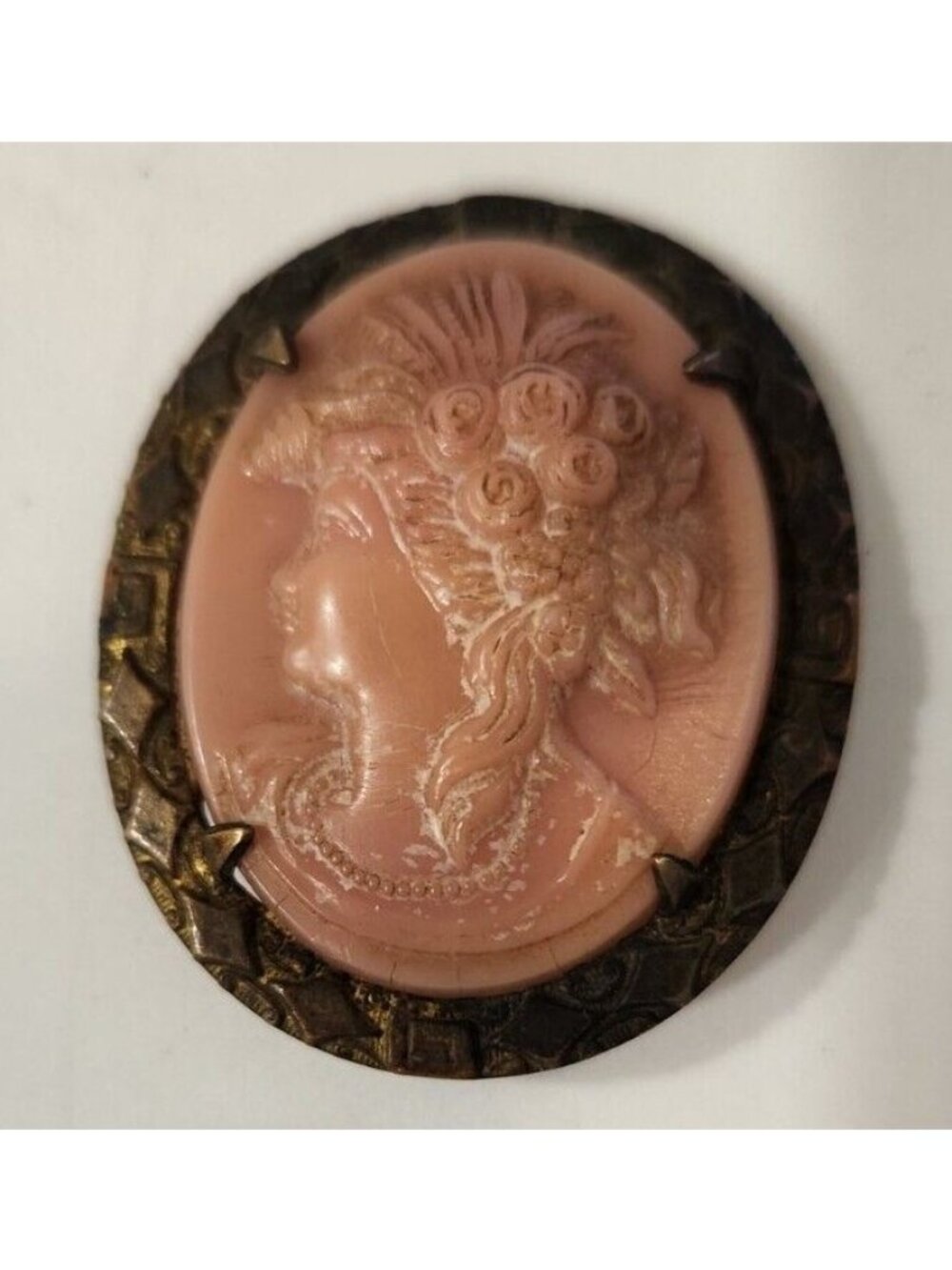 Vintage Art Nouveau, Cameo Brooch 1 3/4 x 1 1/4 inches